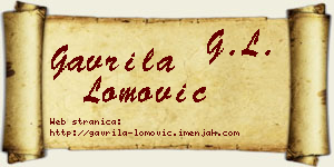 Gavrila Lomović vizit kartica